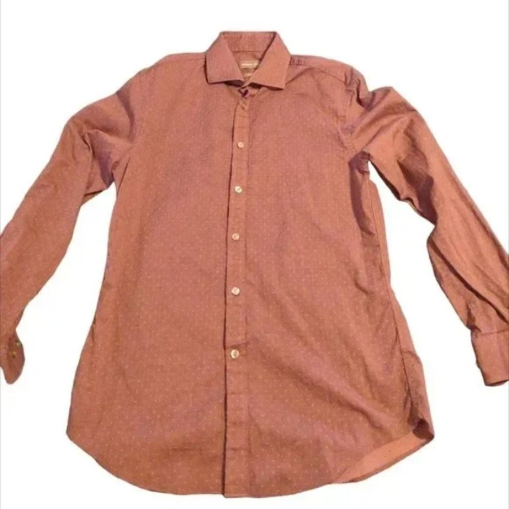 Michael Kors Red with Pink Diamonds Slim Fit Medium (15-32/33) Dress Shirt